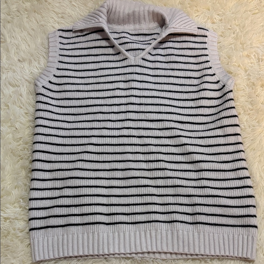 Girls Sized 12 Striped Sleeveless Sweater Vest